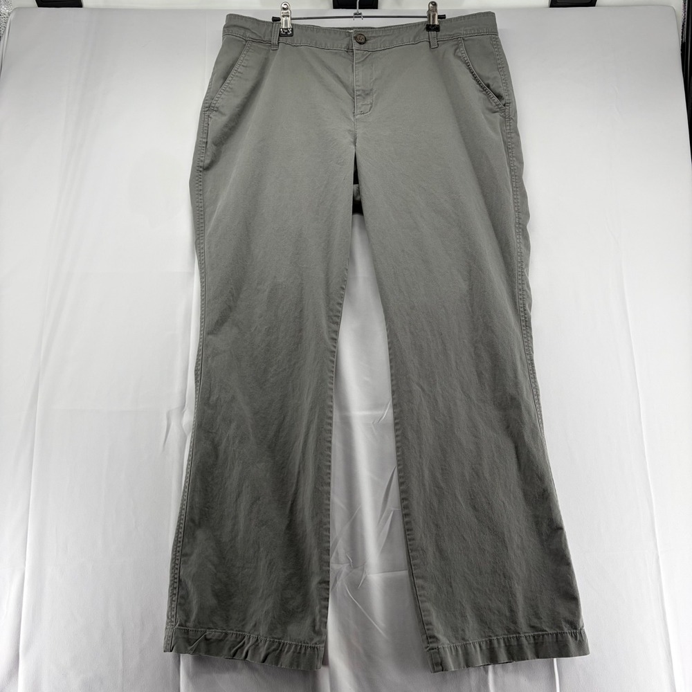 Old Navy Flirt Khakis Gray Straight Leg Pants Womens 16 Regular Cotton Blend